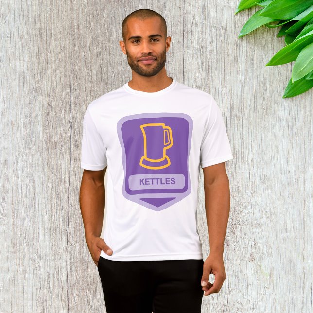 Camiseta Ícone de Kettles Roxo e Amarelo Moderno (Criador carregado)