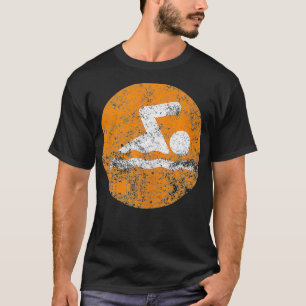 Camiseta Ícone de Natação laranja da natação