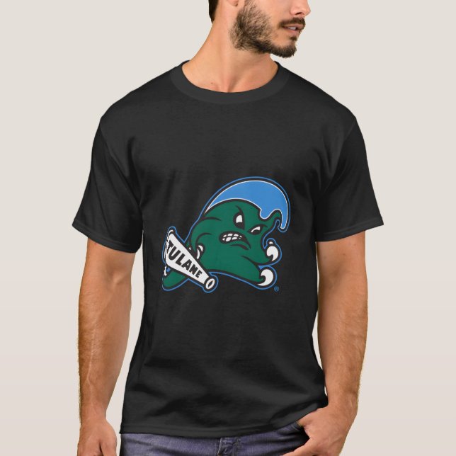 Camiseta Ícone de Onda Verde Tulane (Frente)