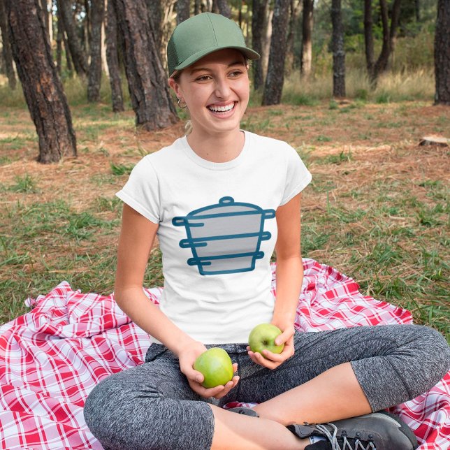 Camiseta Ícone de Panelas de Cozinha Empilhadas (Criador carregado)