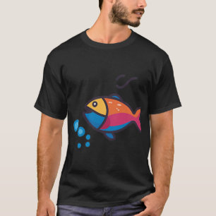 Camiseta Ícone de Peixe Nadando