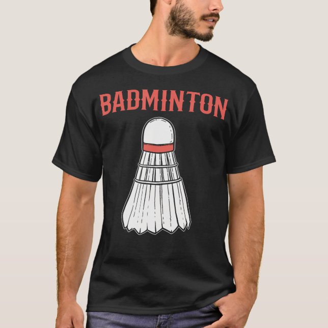 Camiseta Ícone de Peteca de Badminton com Design Divertido (Frente)