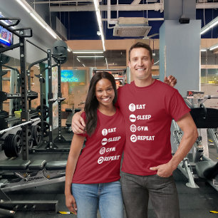 Camiseta Ícone de Repetição do Gym Comer Cranberry
