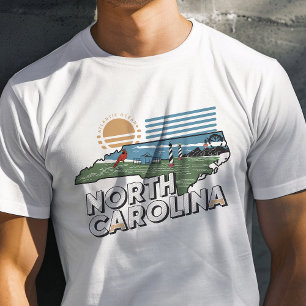 Camiseta Ícone de Viagem Retro Carolina do Norte Gráfico