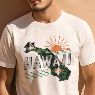 Camiseta Ícone de Viagem Retro Havaí Gráfico
