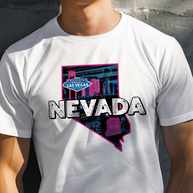 Camiseta Ícone de Viagem Retro Nevada Gráfico (Criador carregado)
