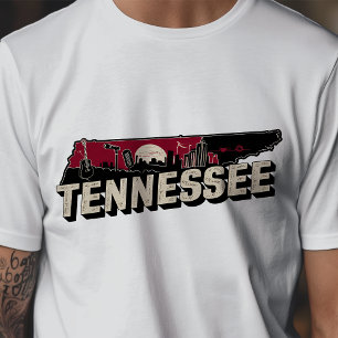 Camiseta Ícone de Viagem Retro Tennessee Gráfico