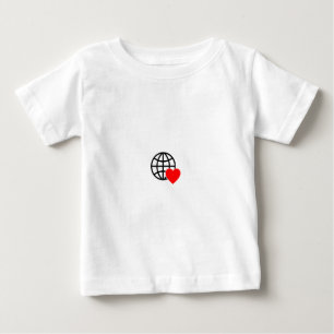 Camiseta Ícone do Globo de Amor Mundial   Coração Terra Des