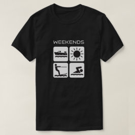 Camiseta ícone do lago de esqui aquático nos fins de semana