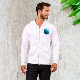 Camiseta Ícone Hexágono Azul Brilhante Geométrico Moderno
