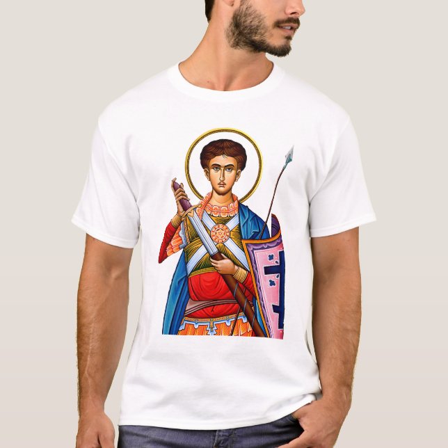 Camiseta Ícone ortodoxo de São Demétrio Mitrovdan (Frente)