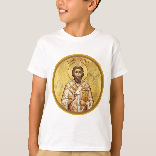 Camiseta Ícone ortodoxo de São Sava (Frente)