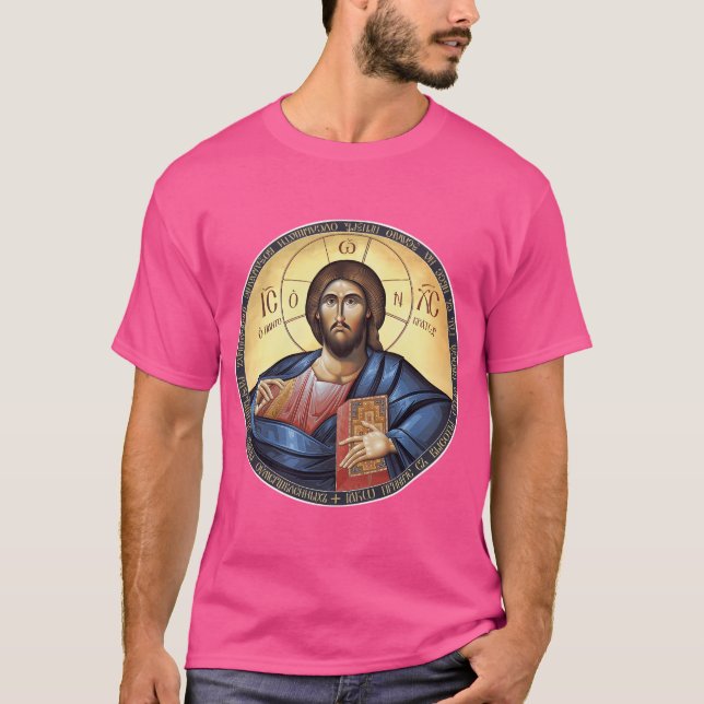 Camiseta Ícone Ortodoxo do Pantocrator cristo (Frente)