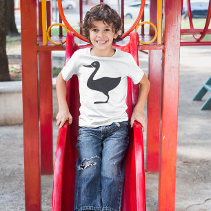 Camiseta Ícone Pássaro Pato Negro