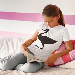 Camiseta Ícone Pássaro Pato Negro