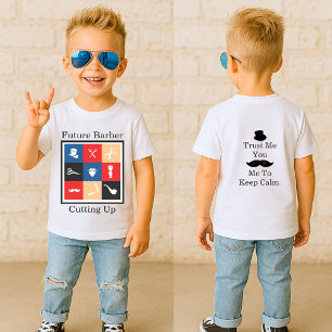 Camiseta Ícone Pictograma de Barbeiro Fofo
