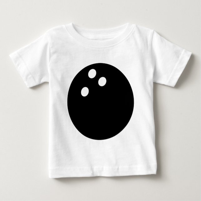 Camiseta ícone preto da bola de boliche (Frente)