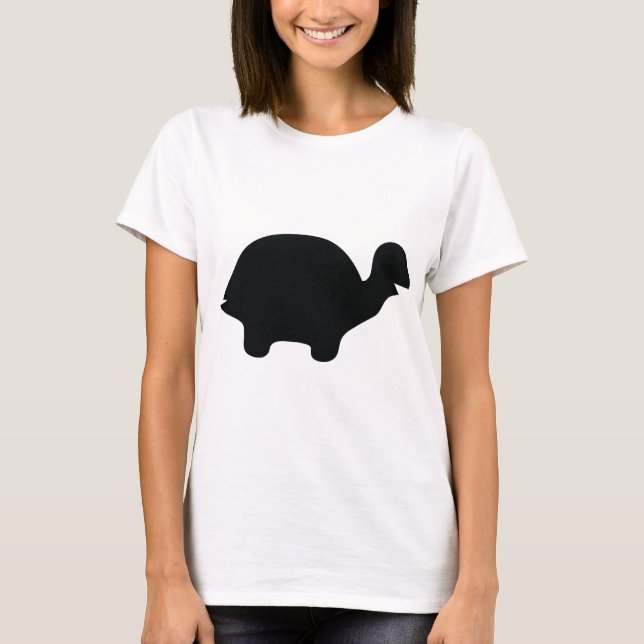 Camiseta ícone preto da tartaruga (Frente)