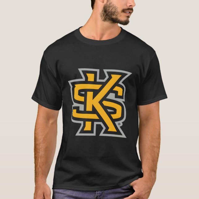 Camiseta Ícone Preto de Proprietários do Estado Kennesaw (Frente)