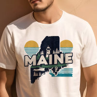 Ícone Retro de Viagem Gráfico do Maine Icônico