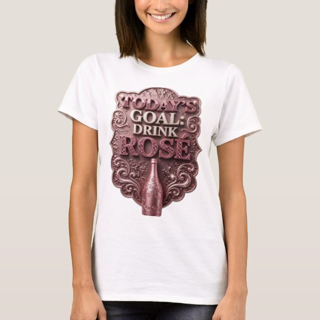 Camiseta Ícone Rosa IMPRESSÃO BEBIDA ROSADA DE HOJE (Frente)