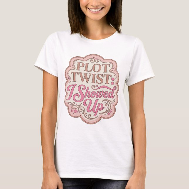 Camiseta Ícone Rosa VIRADA DE JOGO EU APARECI Design de Slo (Frente)