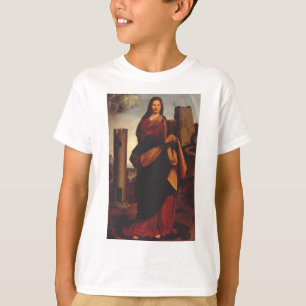 Camiseta Ícone Sagrado de Santa Bárbara Arte Gráfica