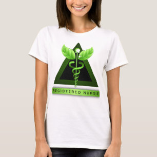 Camiseta Ícone verde da enfermeira diplomada do RN do