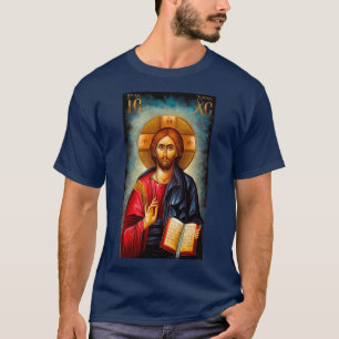 Camiseta ícone xc nika Jesus Cristo o pentocrator orthd
