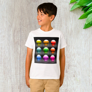 Camiseta Ícones coloridos brilhantes da esfera Abstrato Bal