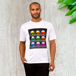 Camiseta Ícones coloridos brilhantes da esfera Abstrato Bal