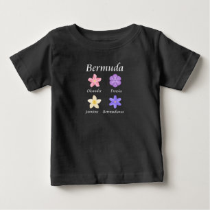 Camiseta Ícones da flor das Bermudas com a cor