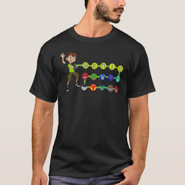 Camiseta Ícones de Alienígena do Omnitrix Ben 10 (Frente)