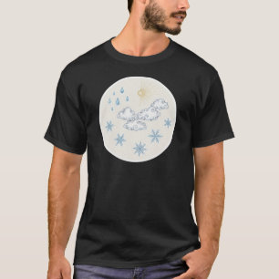Camiseta Ícones de Clima Caprichosos – Sol Nuvens Chuva e N