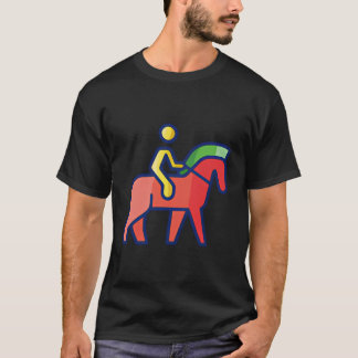 Camiseta Ícones de equitação de verão com gráfico simples m
