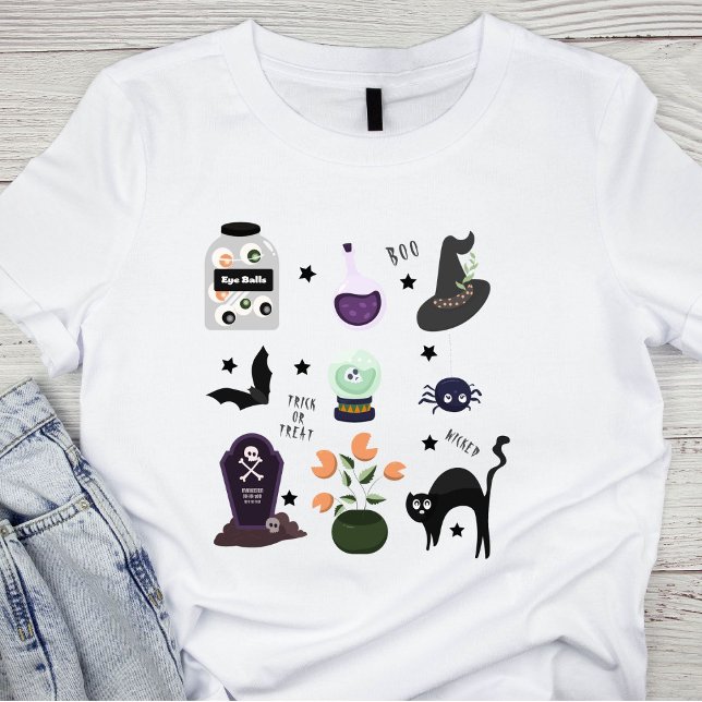 Camiseta Ícones de Halloween diabolicamente fofos (Criador carregado)