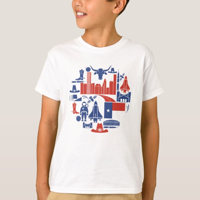 Camiseta Ícones de Houston Texas (Frente)