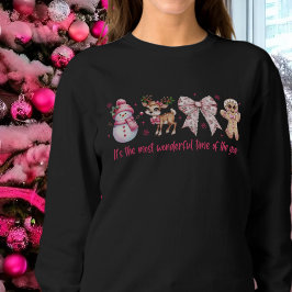 Camiseta Ícones de Natal cor-de-rosa