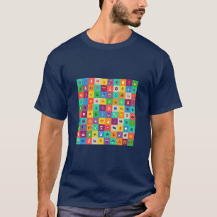 Camiseta Ícones de Natal multicolores