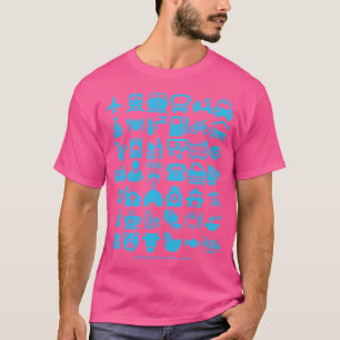 Camiseta Ícones de Viagem de saúde do turismo médico (azul)