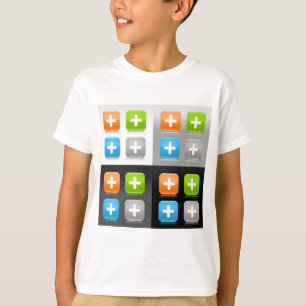 Camiseta Ícones de Vidro Brilhante Símbolo de Adição Modern