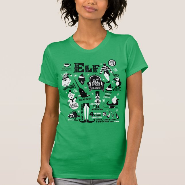 Camiseta Ícones do Elf e citações de filmes (Frente)