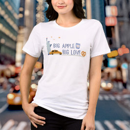 Camiseta Ícones grandes de Nova Iorque de amor da Apple Pre