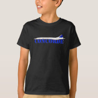 Iconic Concorde Jet com Tipografia Azul Negrito