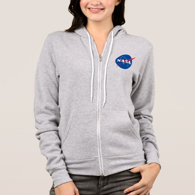 Camiseta Iconic NASA Women's Zip Up Hoodie (Cinza Mercúrio) (Frente)