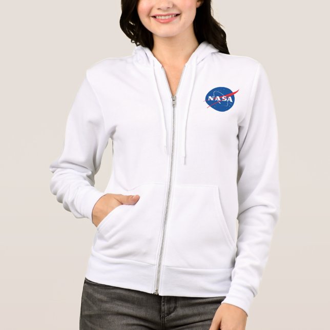 Camiseta Iconic NASA Women's Zip Up Hoodie (Rocket White) (Frente)