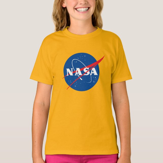 Camiseta Icônica NASA Girls’ Cotton T-Shirt (Satur (Frente)
