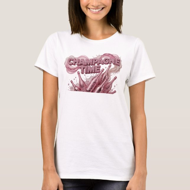 Camiseta icônica vermelha CHAMPAGNE TIME (Frente)