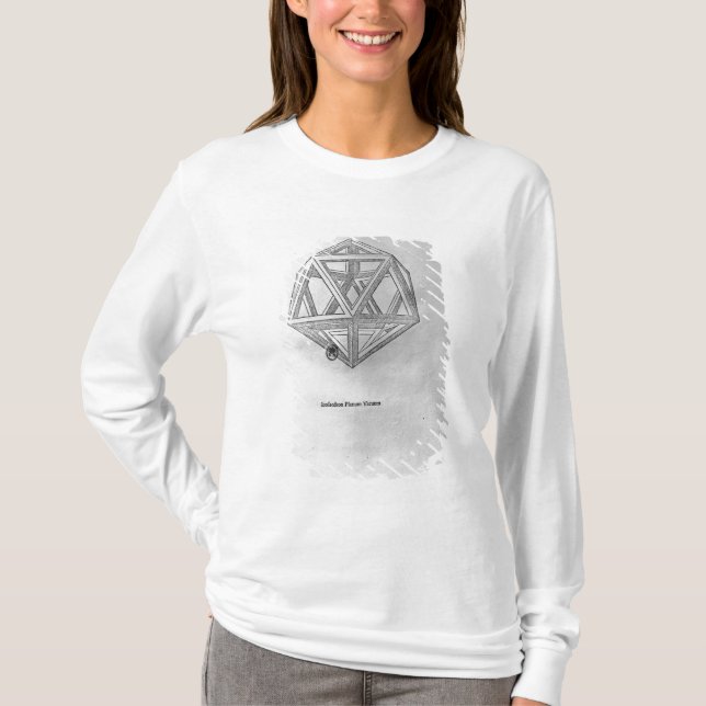 Camiseta Icosahedron, 'de De Divina Proportione' (Frente)