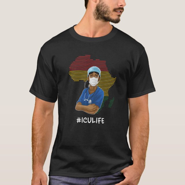 Camiseta Icu Life Black History Month Critical Care Nursing (Frente)